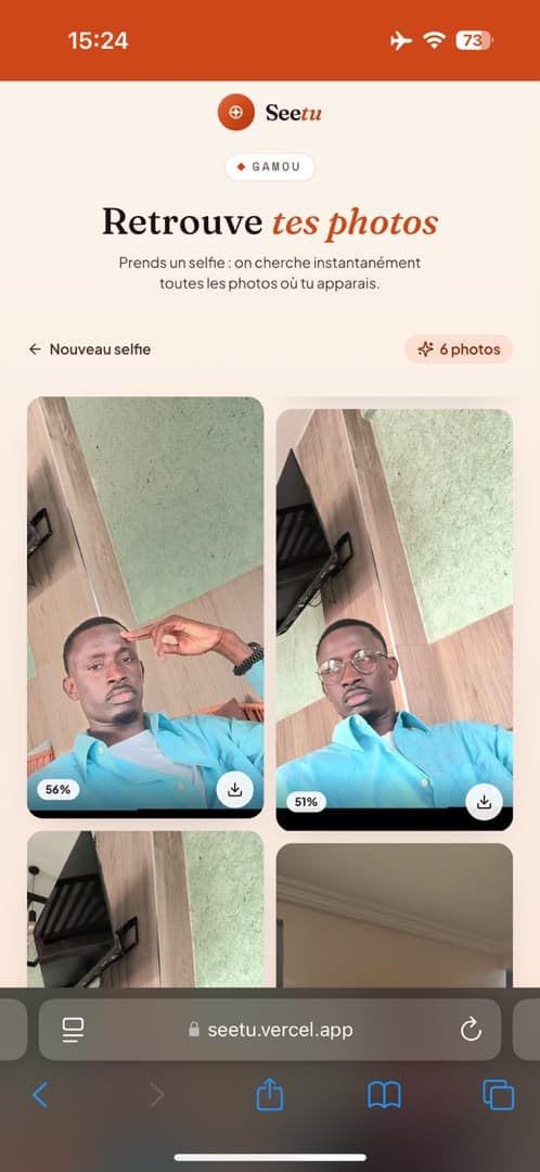 Tes photos apparaissent